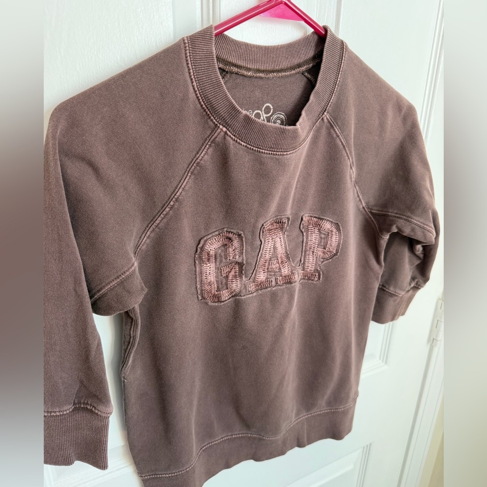 GAP Chocolate Brown Logo Sweatshirt Y2K era XS